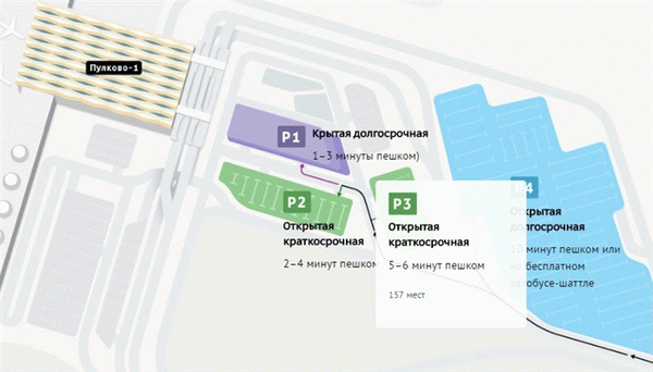Схема парковки в аэропорту Пулково.